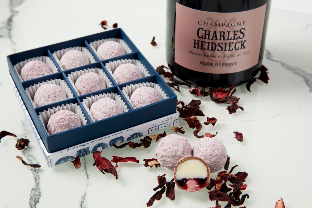 Champagne and Hibiscus Truffles