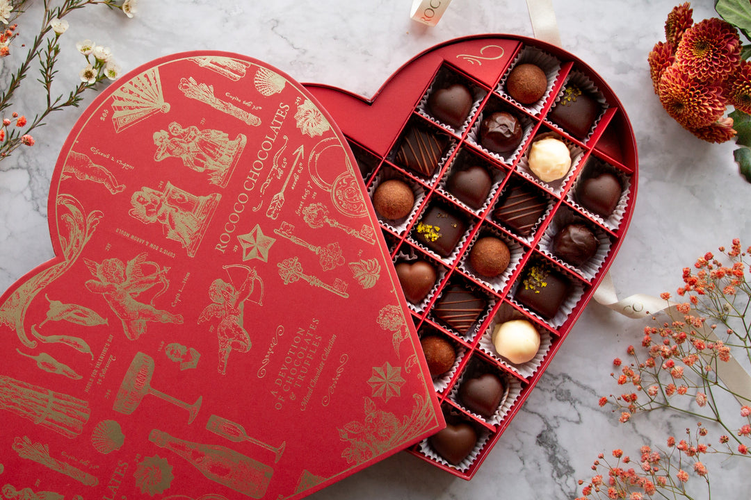 Rococo Chocolates London | Romantic Chocolates | Heart shaped chocolates | Best Valentine's Gifts | Chocolates for her | Chocolates for him | Valentine's gift