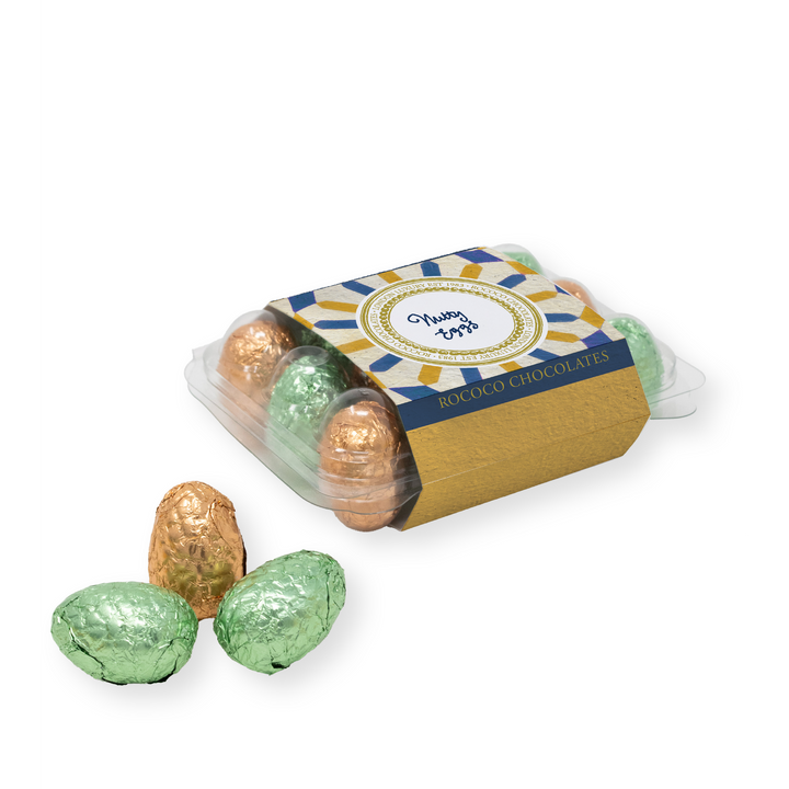 Nutty Egg Crate | 12 Pistachio and Gianduja Mini Eggs