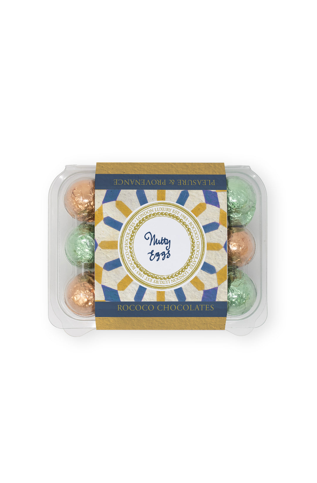 Nutty Egg Crate | 12 Pistachio and Gianduja Mini Eggs