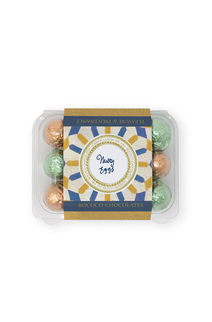 Nutty Egg Crate | 12 Pistachio and Gianduja Mini Eggs