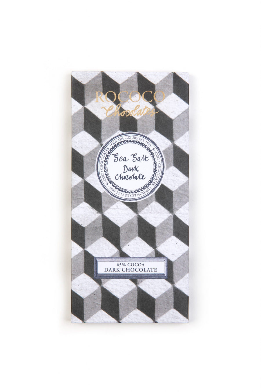 Rococo Sea Salt Dark Chocolate Bar | Artisan Chocolate Bar | Small chocolate Gift | Low sugar chocolate | Award winning chocolate