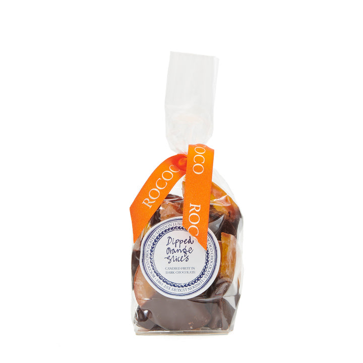 Dark Chocolate Half Dipped Orange Slices - Rococo Chocolates