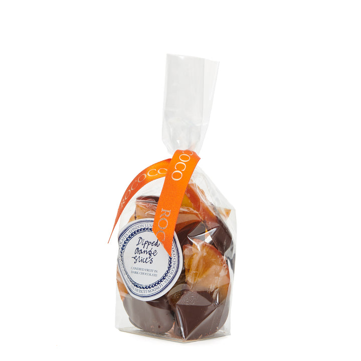 Dark Chocolate Half Dipped Orange Slices - Rococo Chocolates