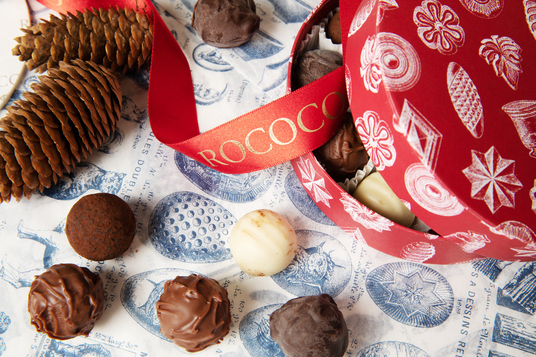 Festive Truffle Selection - White, Milk, Sea Salt and Dark Chocolate Truffles - Rococo Chocolates