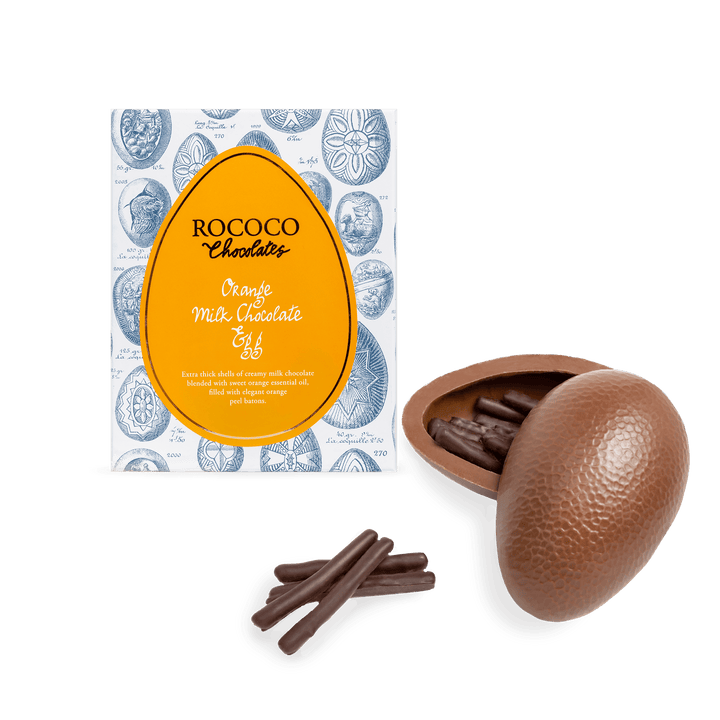 Orange Milk Chocolate Easter Egg - Rococo Chocolates