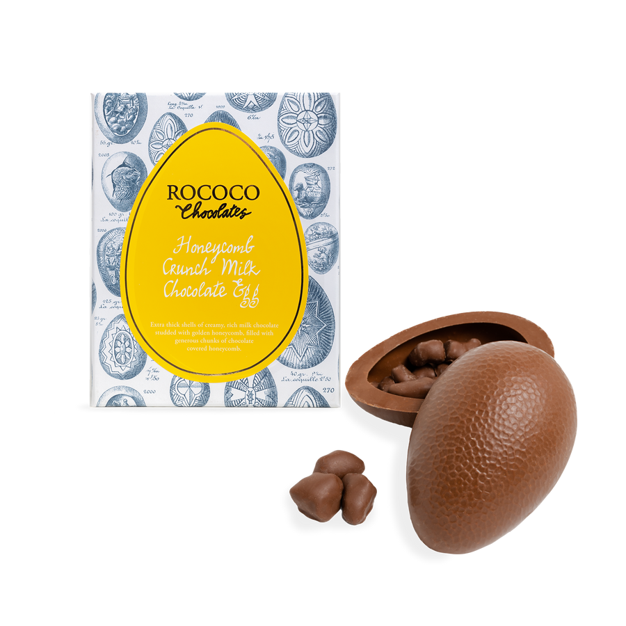 Rococo Chocolates London | London Best Easter Egg | Best Chocolatier | Best Britain Easter Egg |  Honeycomb Easter Egg | Crunchy Easter Egg | Criollo Easter Egg | High end Chocolate | Luxury chocolatier