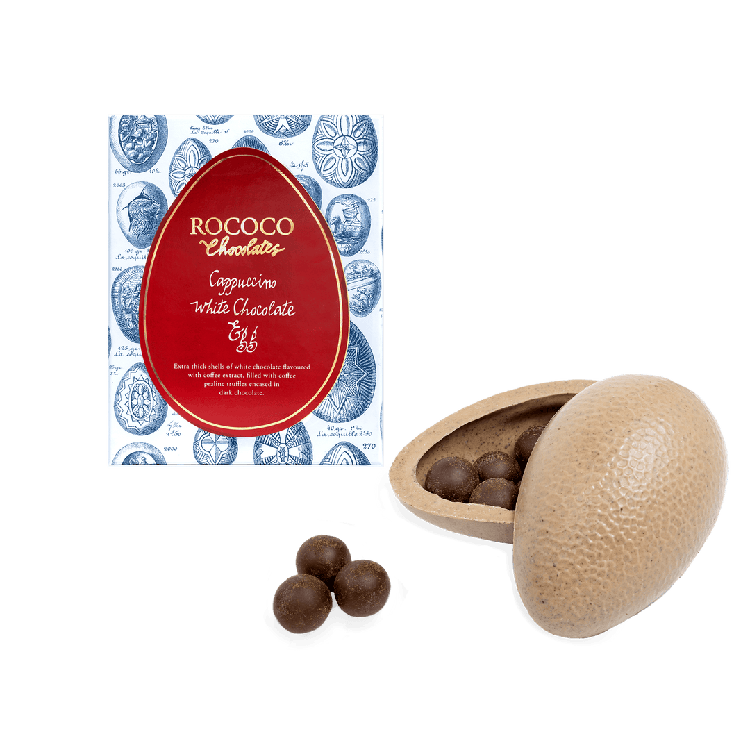 Cappuccino White Chocolate Easter Egg - Rococo Chocolates