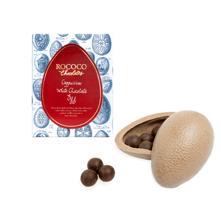 Cappuccino White Chocolate Easter Egg - Rococo Chocolates